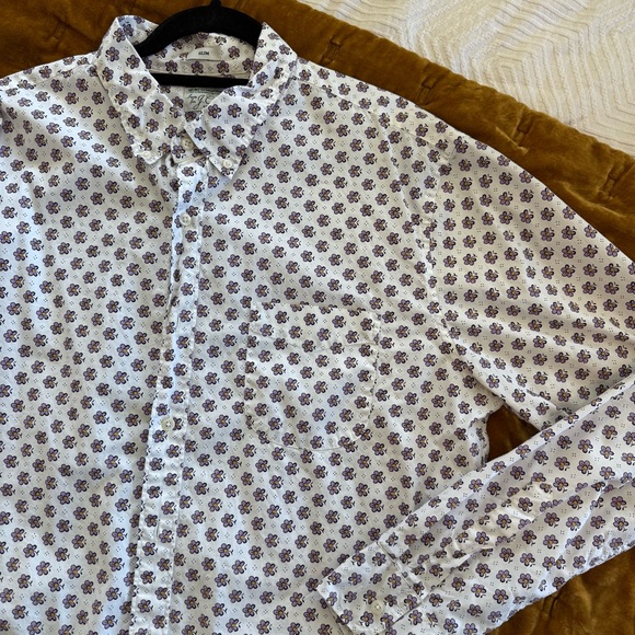 J. Crew Other - J Crew Men’s White and Purple Floral Shirt XL